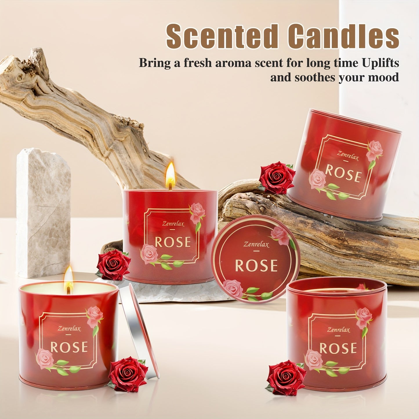 Halloween Candles Gift Set For Women 4 Pack Soy Rose