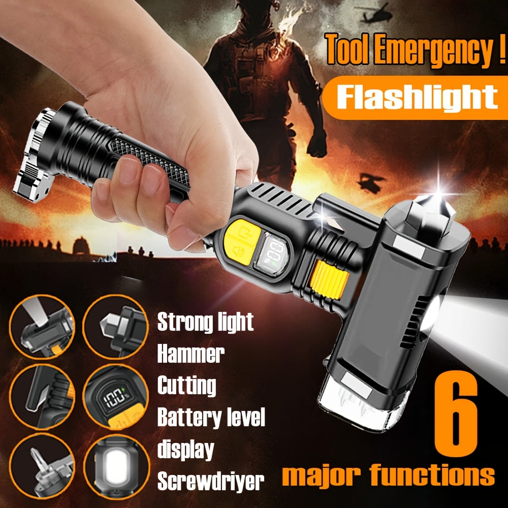 Portable Car Safety Hammer With Led Flashlight Usb