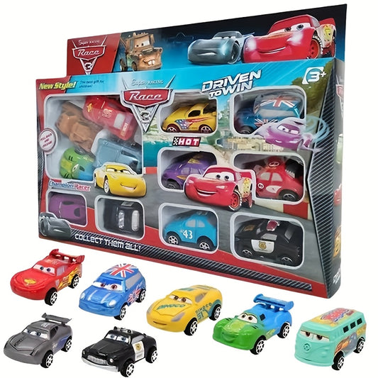 12 Pieces Cars Themed Model Set Lightning McQueen Toy Cars