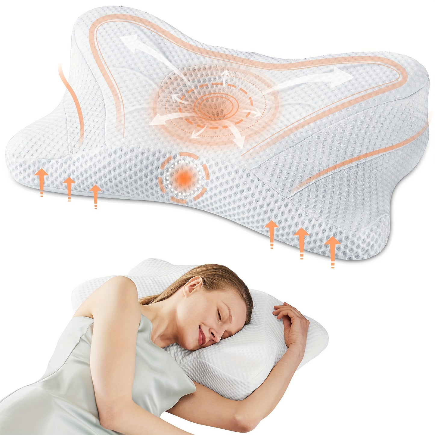 Cervical Neck Pillow Ergonomic Memory Foam For Side Sleep