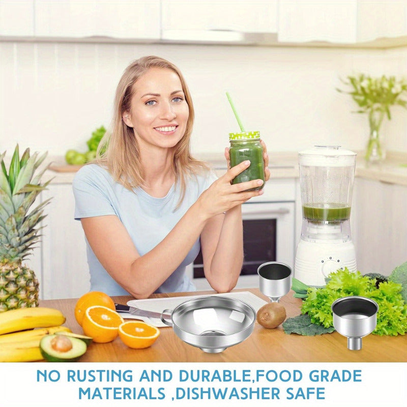 Stainless Steel Canning Funnel Set Wide Mouth Funnels