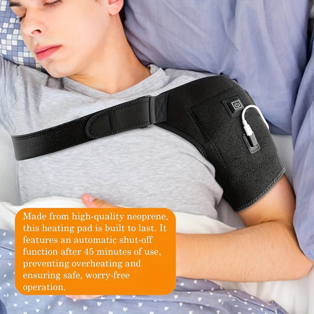 USB-Powered Electric Shoulder Warmer With Adjustable Strap -shoulder Brace Support - 3 Adjustable Heating Pad-Keeps, Leg, Ideal Relaxation Gift For Home, Office, And Arm Warm, Spa Use-The Winter Essential For Cold-Weather Com