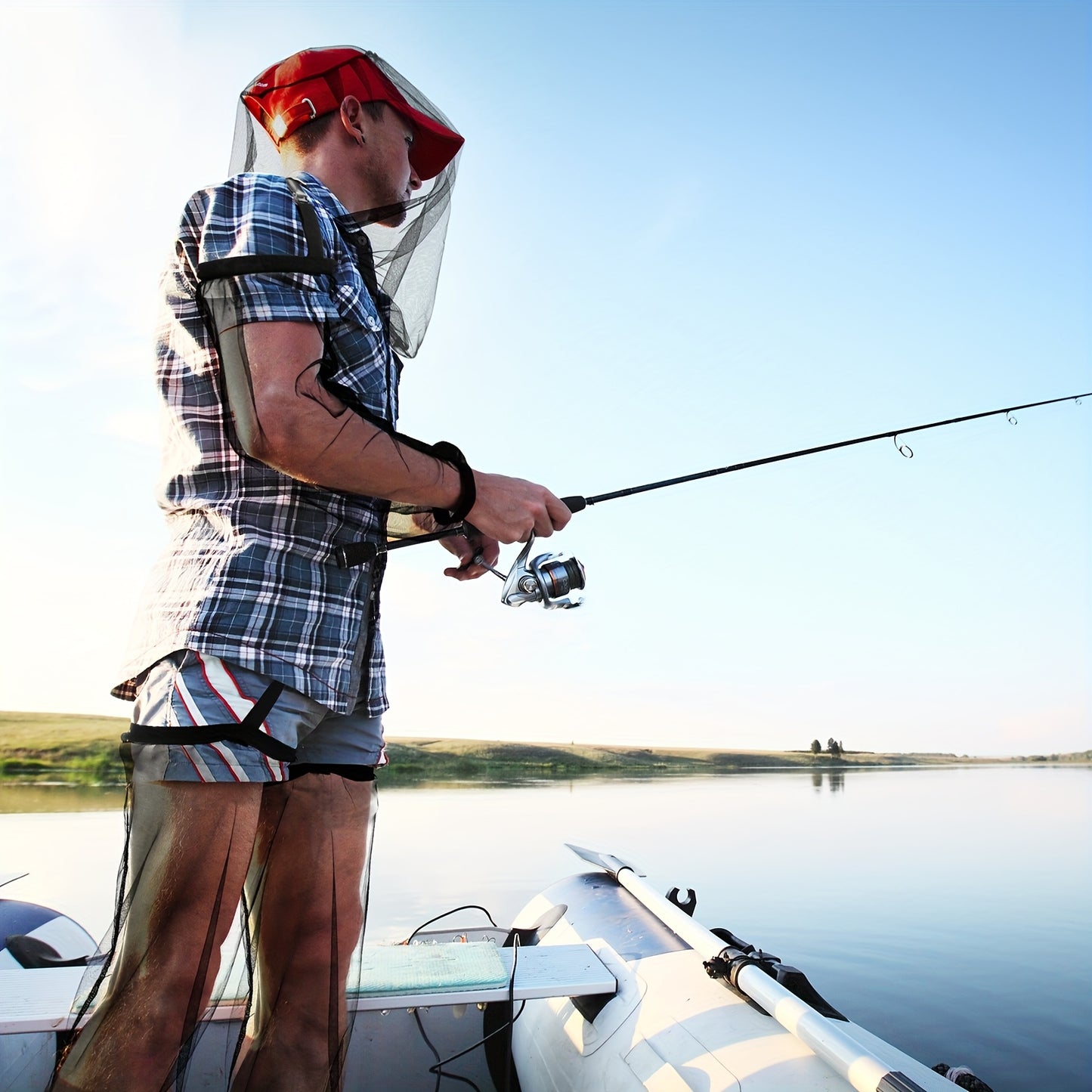 5Pcs Mosquito Netting Suit With Mesh Head Hat For Camping