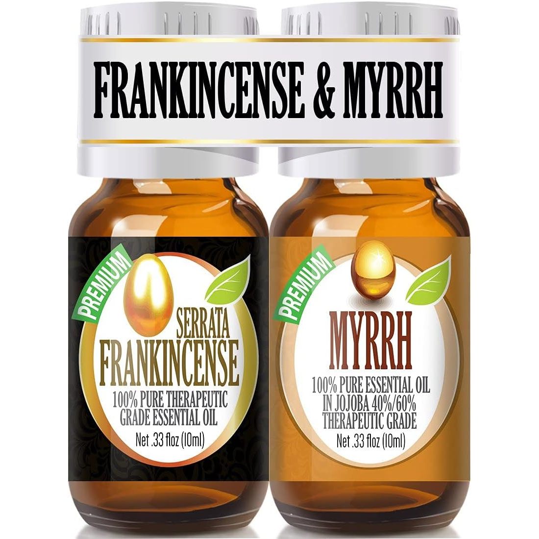 Healing Solutions Frankincense And Myrrh Organic Essential Oils 2 Pack 10ml