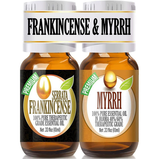 Healing Solutions Frankincense And Myrrh Organic Essential Oils 2 Pack 10ml