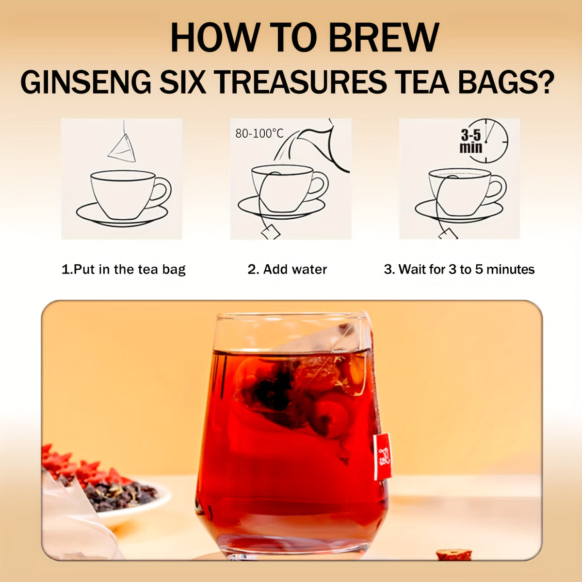 Ginseng Six Treasures Tea 10g 30 Packs Mulberry Wolfberry