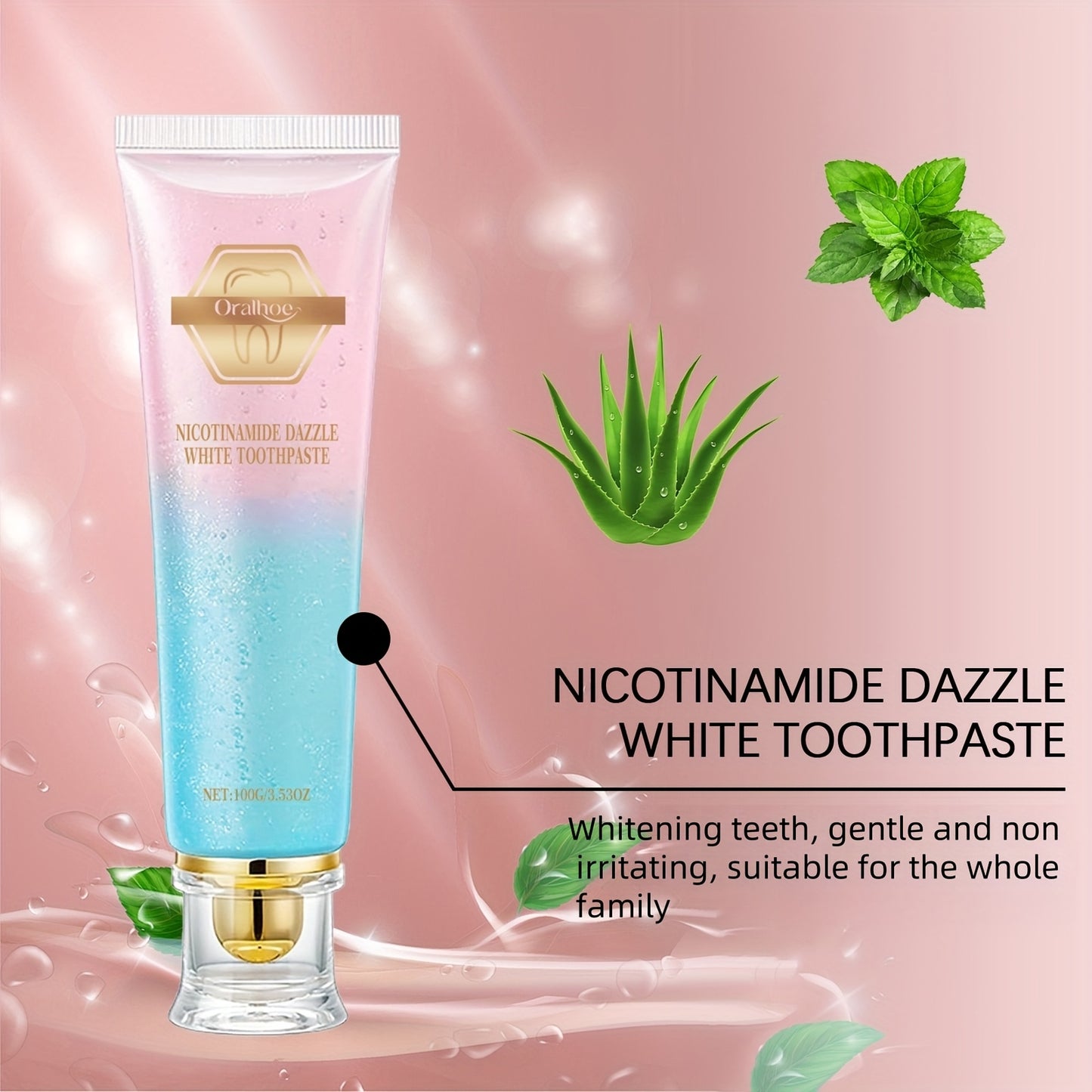 2pcs Of Niacinamide Toothpaste - Deep Cleaning, Mint For A Fresh Breath, Contains Coconut Oil And Aloe Vera, Buy Toothpaste Get A Toothbrush, A Gift For, The Perfect Christmas Gift