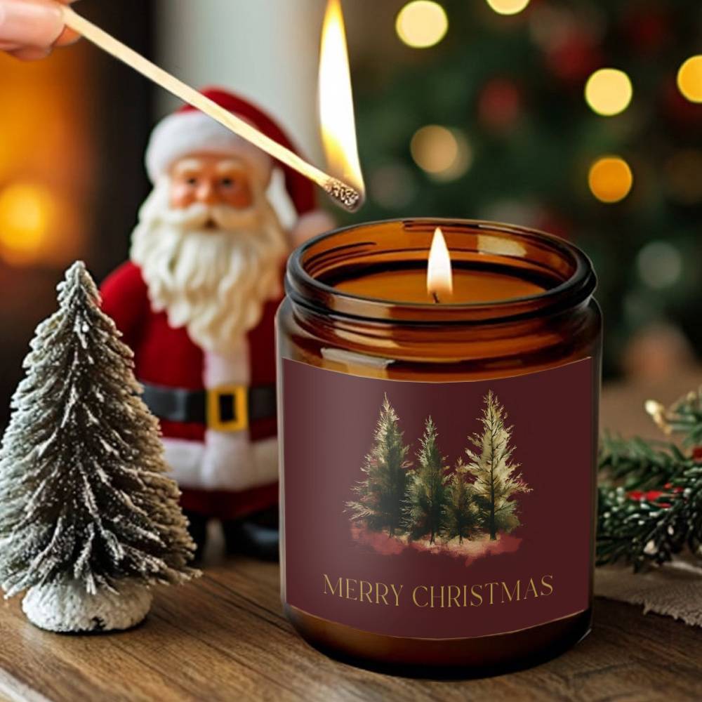 Lavender Scented Beeswax Soy Blend Candle In Maroon Jar