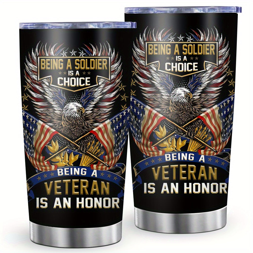 20oz 304 Stainless Steel Vacuum Insulated Tumbler With Lid, Straw And Patriotic Design