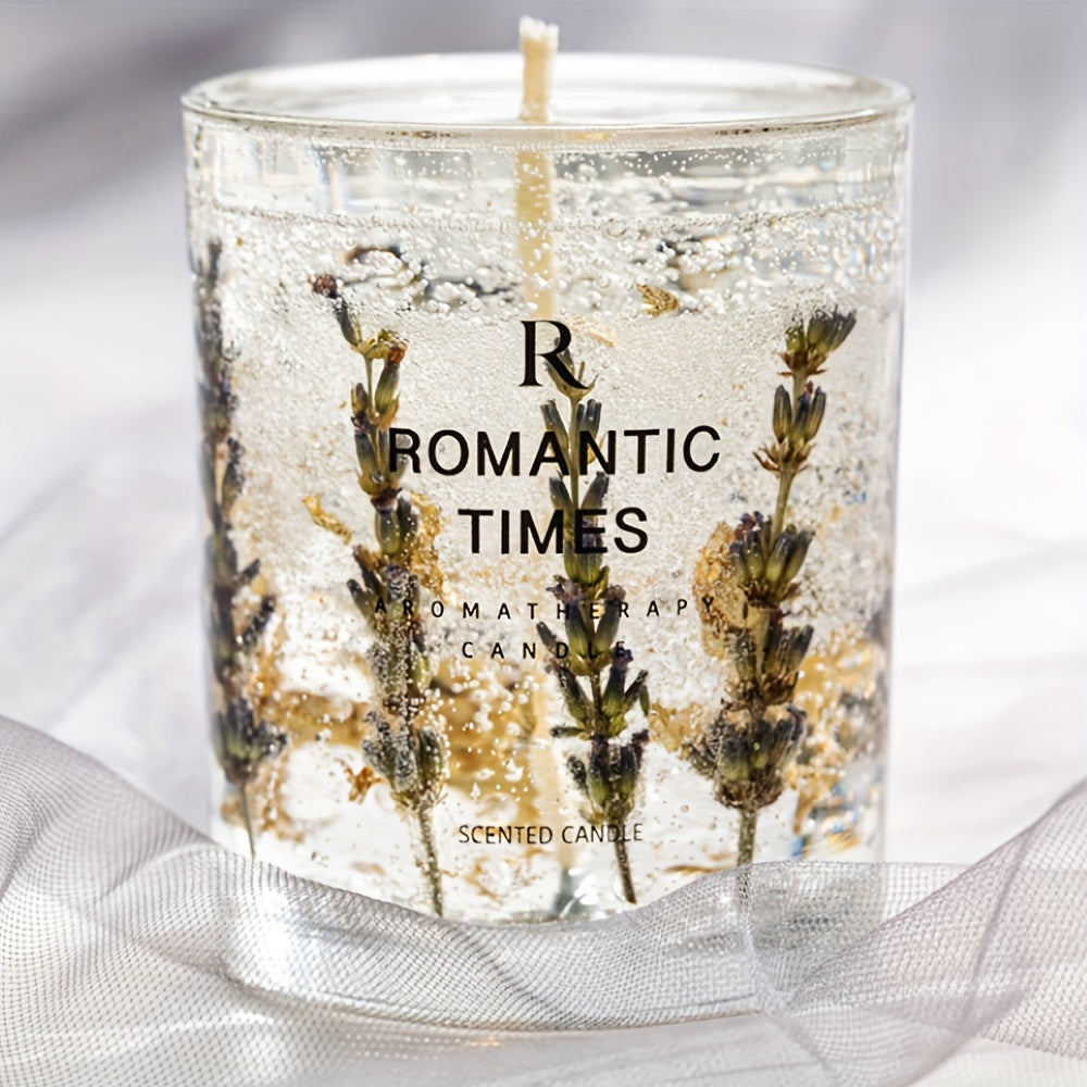 Romantic Times Floral Scented Soy Candle With Real Flowers