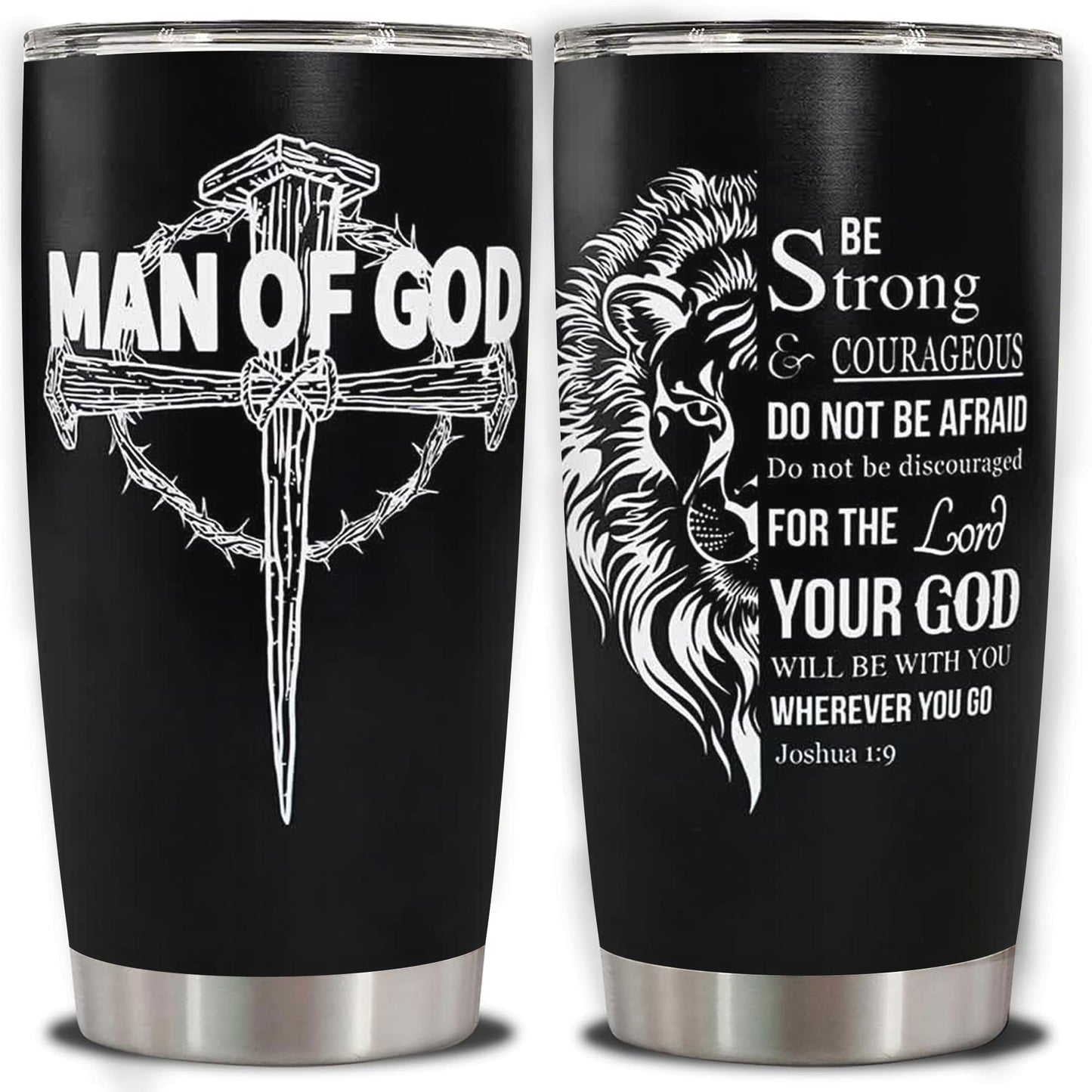 Christian Tumbler For Men 20oz With Straw Graduation Gift