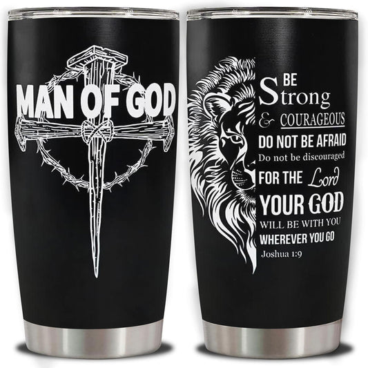 Christian Tumbler For Men 20oz With Straw Graduation Gift