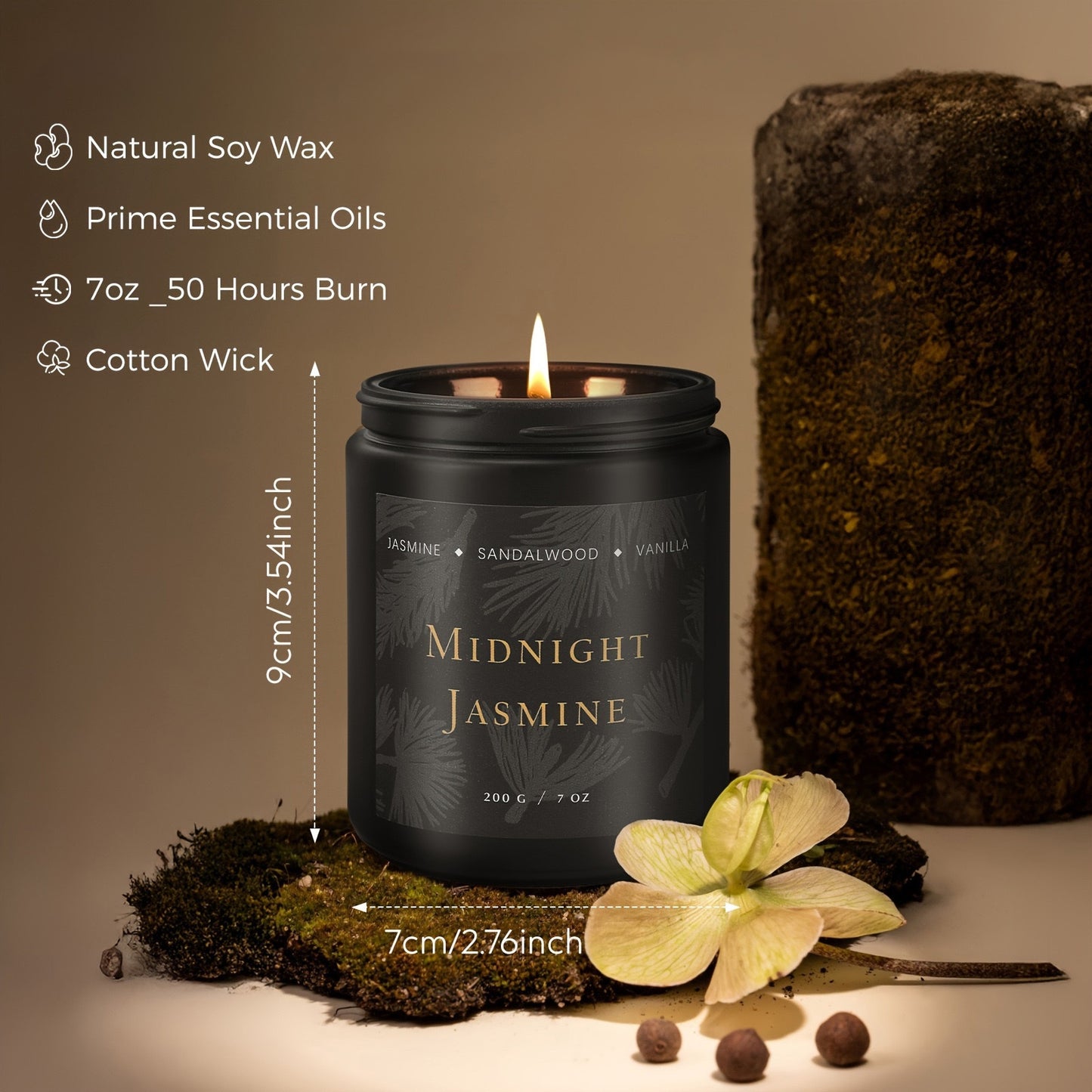 Scented Candle Set For Men Soy Wax Sandalwood Gift Set