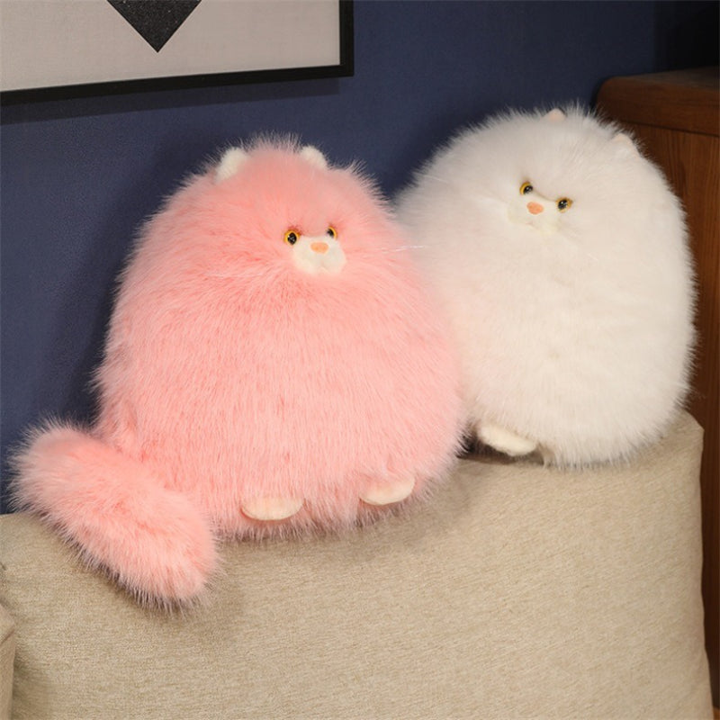 Cute Fluffy Cat Plush Pillow Hand Washable For Sleeping