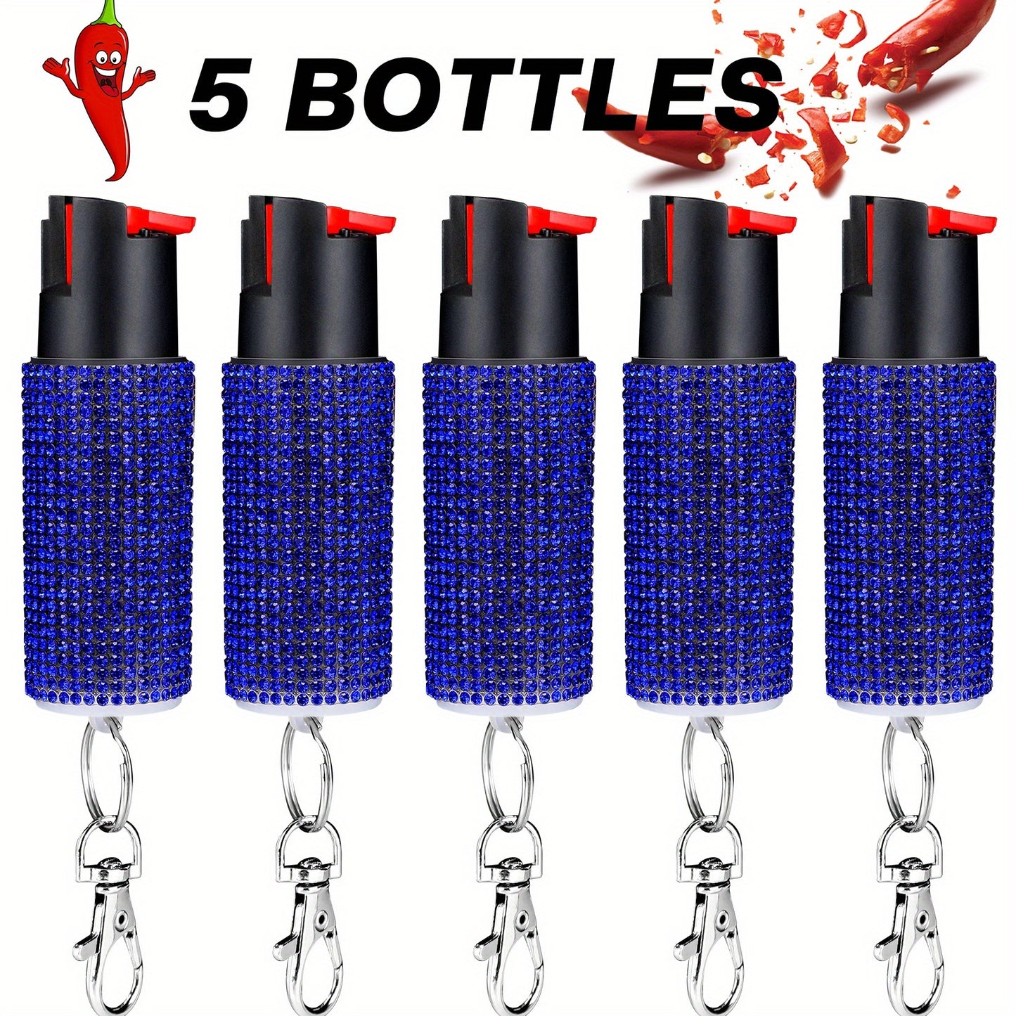 5Bottles Hot Pepper Spray Portable Pepper Pray Outdoor Protection Quick to Aim Safe And Easy to Use Pepper Pray for Hiking & Camping Suitable for Women And Police., Personal Safety Device, Hiking Protection, Compact Design, L