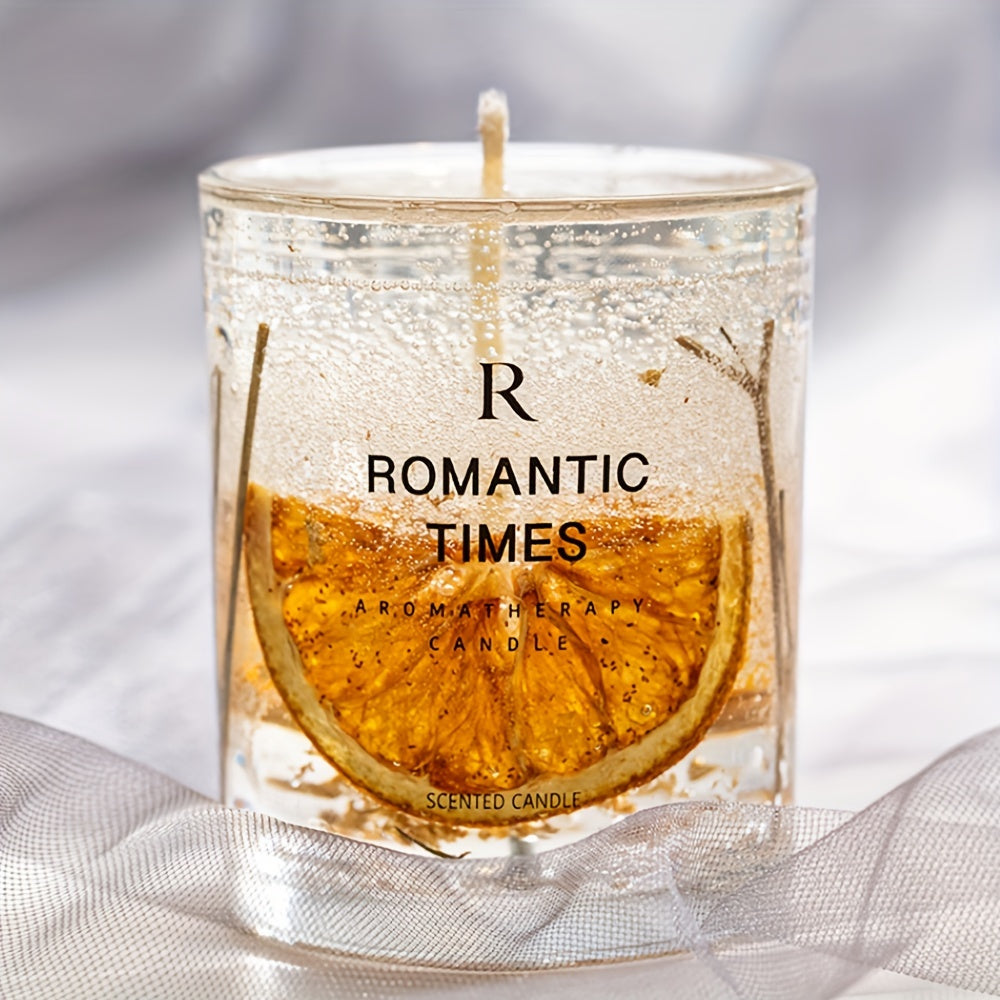Romantic Times Floral Scented Soy Candle With Real Flowers