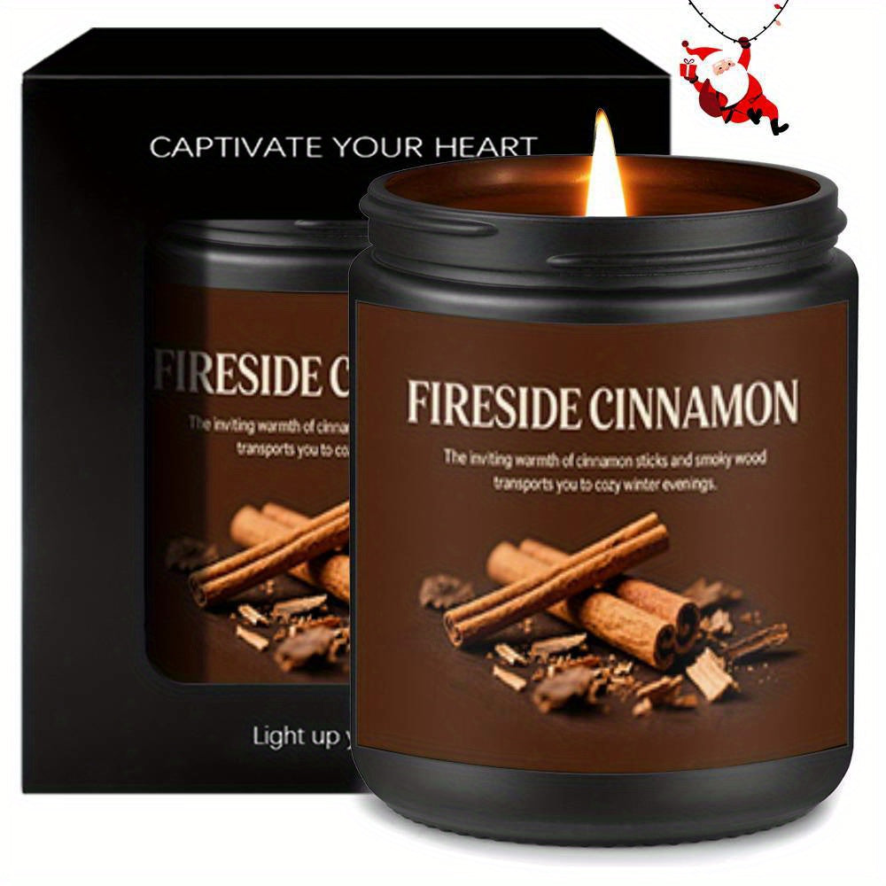Lavender Scented Fireside Cinnamon Candle Glass Jar