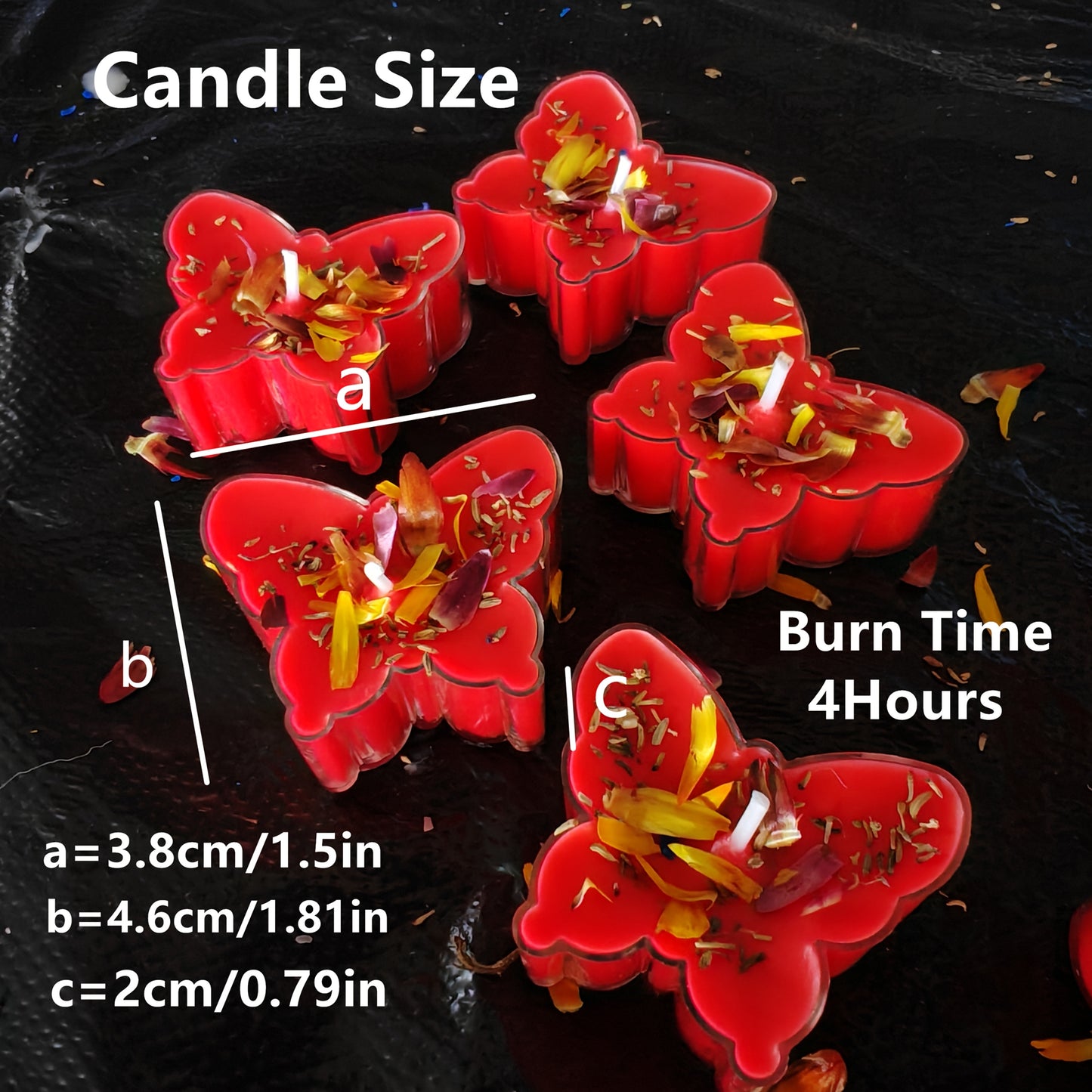 9pcs Soy Wax Butterfly Tea Light Candles in Glass Holders with Dried Flower Decorations - 4-Hour Burn Time, Lavender Scented Soy Wax for Home Decor, Weddings, Birthdays, Thanksgiving, Christmas, Valentine'S Day, Easter - Eleg