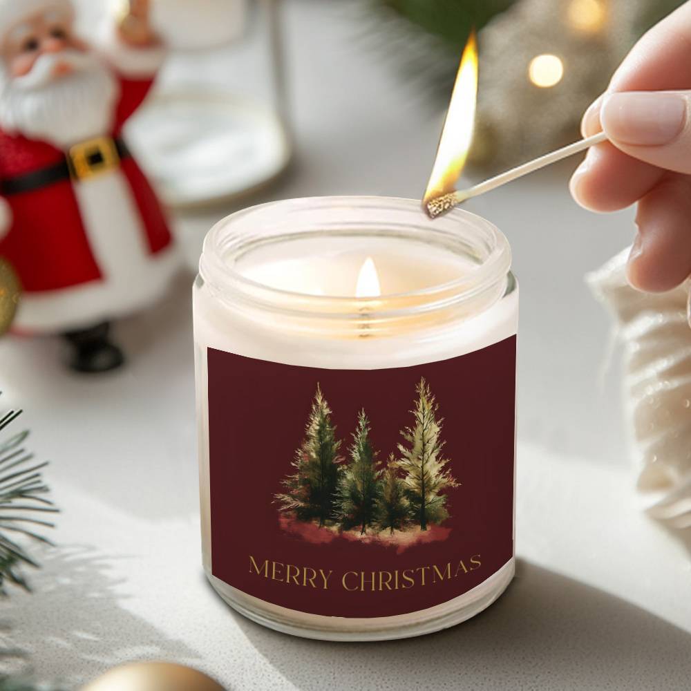 Lavender Scented Beeswax Soy Blend Candle In Maroon Jar