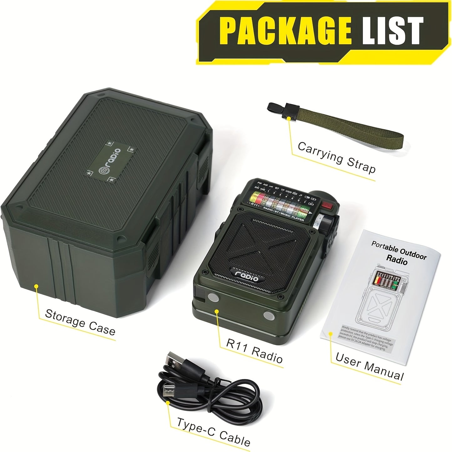 Digital Shortwave Radio Winter Storm Survival Gear NOAA Weather Alert 4000mAh