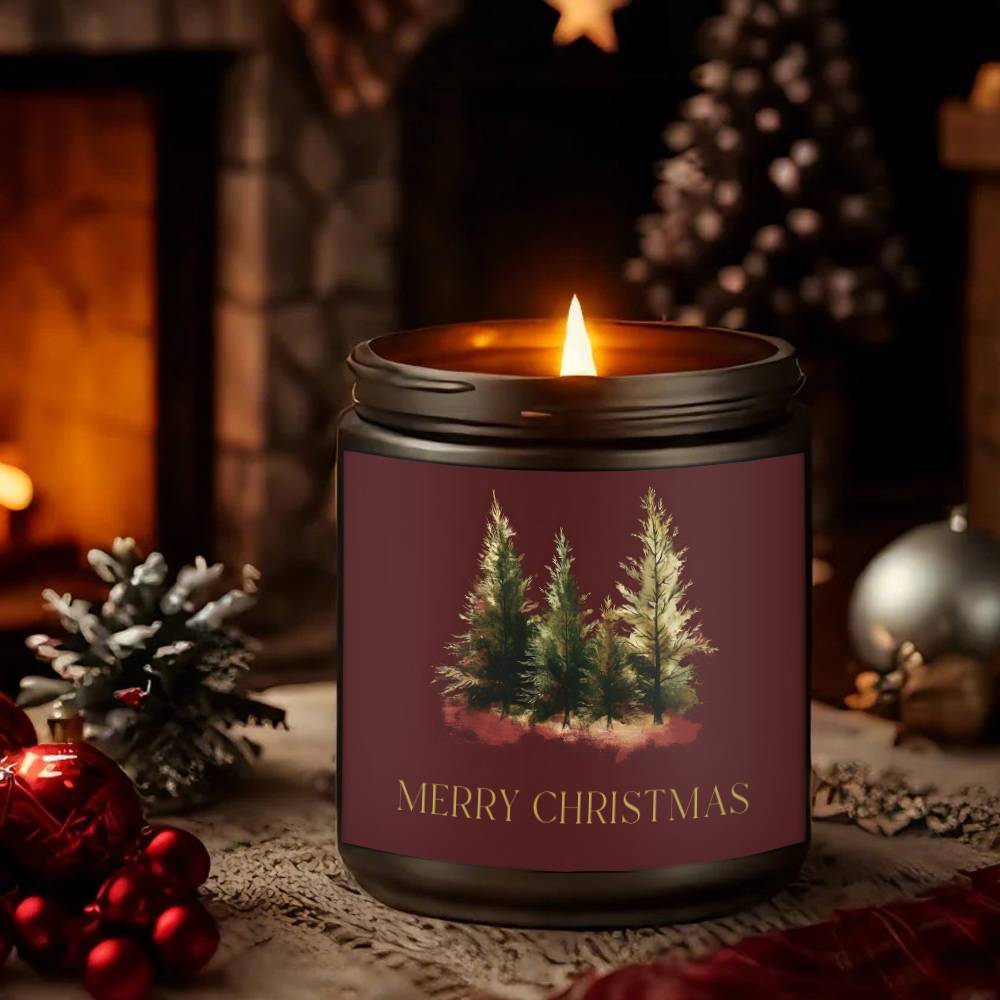 Lavender Scented Beeswax Soy Blend Candle In Maroon Jar