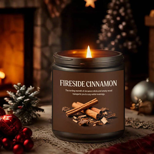Lavender Scented Fireside Cinnamon Candle Glass Jar
