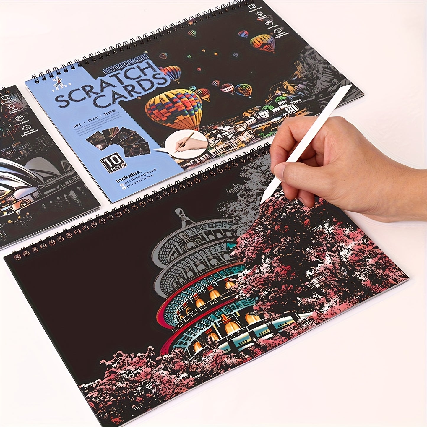 Scratch Art Book for Adults - Colorful City Series Scratch Art | Scratch Painting Foil Art for Adults | Scratch And Sketch City Series Books | Foil Engraving Scratch Art Adult, The Best Choice for Birthday/Holiday Gifts Chris