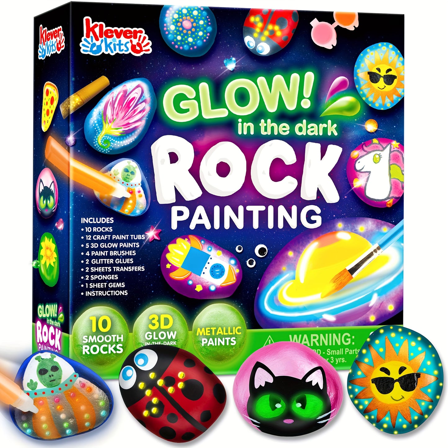 Glow In The Dark Rock Painting Kit For Kids 6 To 12 DIY
