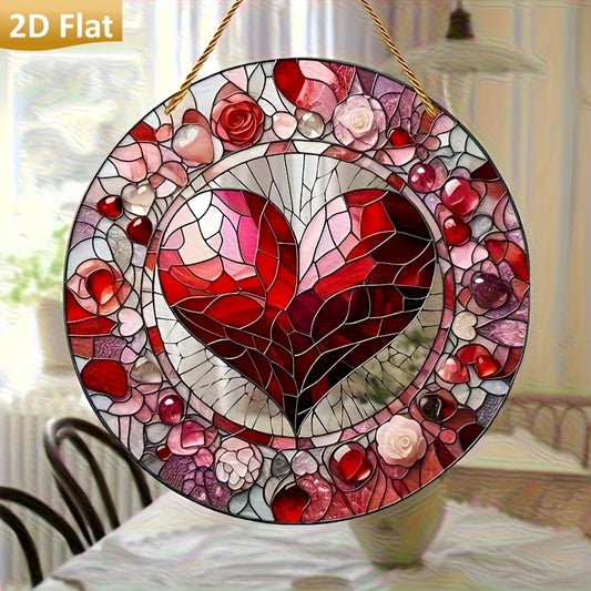 Acrylic Heart Pattern Sun Catcher Wall Hanging Decor for Windows and Garden