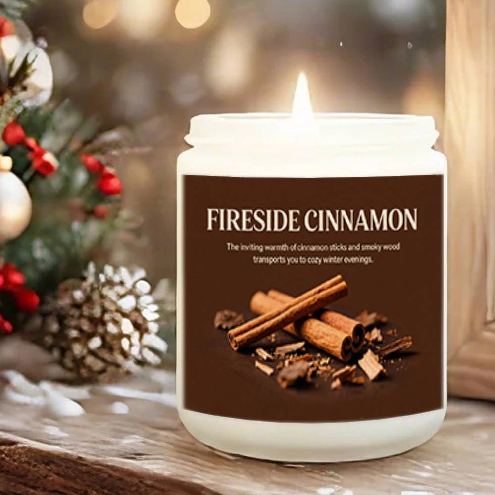 Lavender Scented Fireside Cinnamon Candle Glass Jar