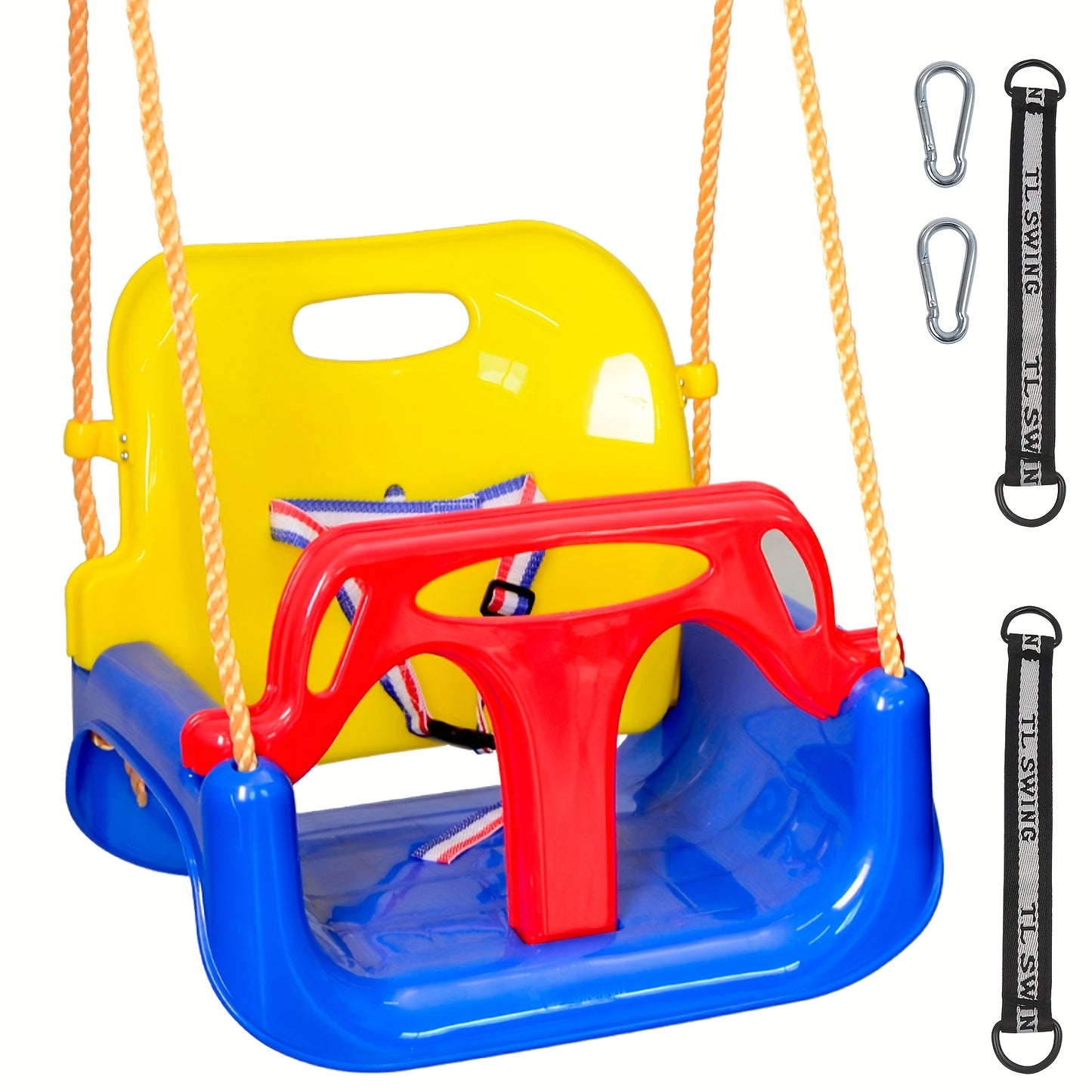 3 In 1 Kids Swing Seat With Adjustable Ropes And Strap