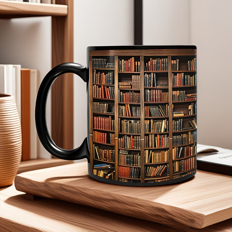 11Oz Ceramic Bookshelf Mug Gift For Book Lovers Librarians