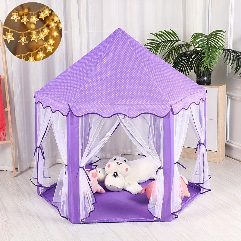 Princess Girls Castle Play Tent With Star Lights 55x53in