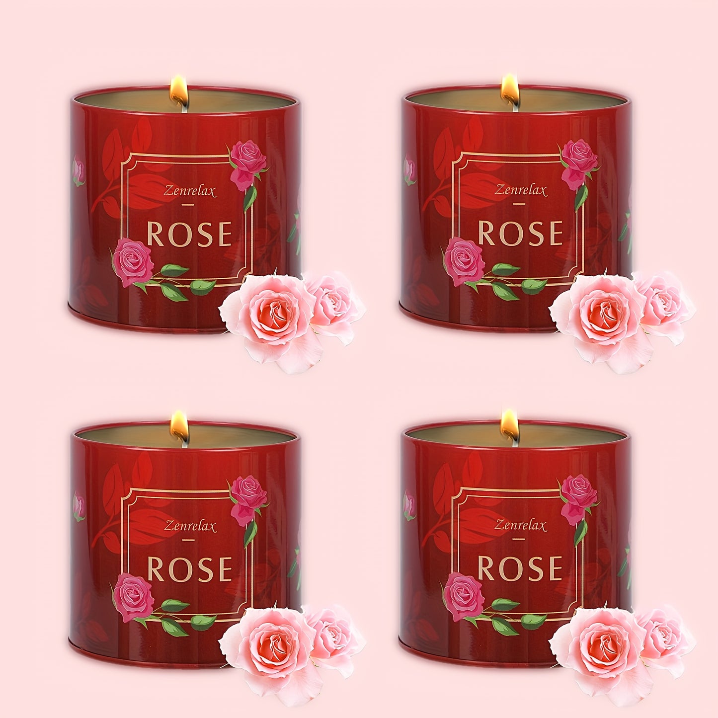 Halloween Candles Gift Set For Women 4 Pack Soy Rose
