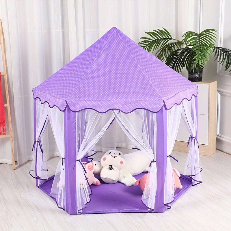 Princess Girls Castle Play Tent With Star Lights 55x53in