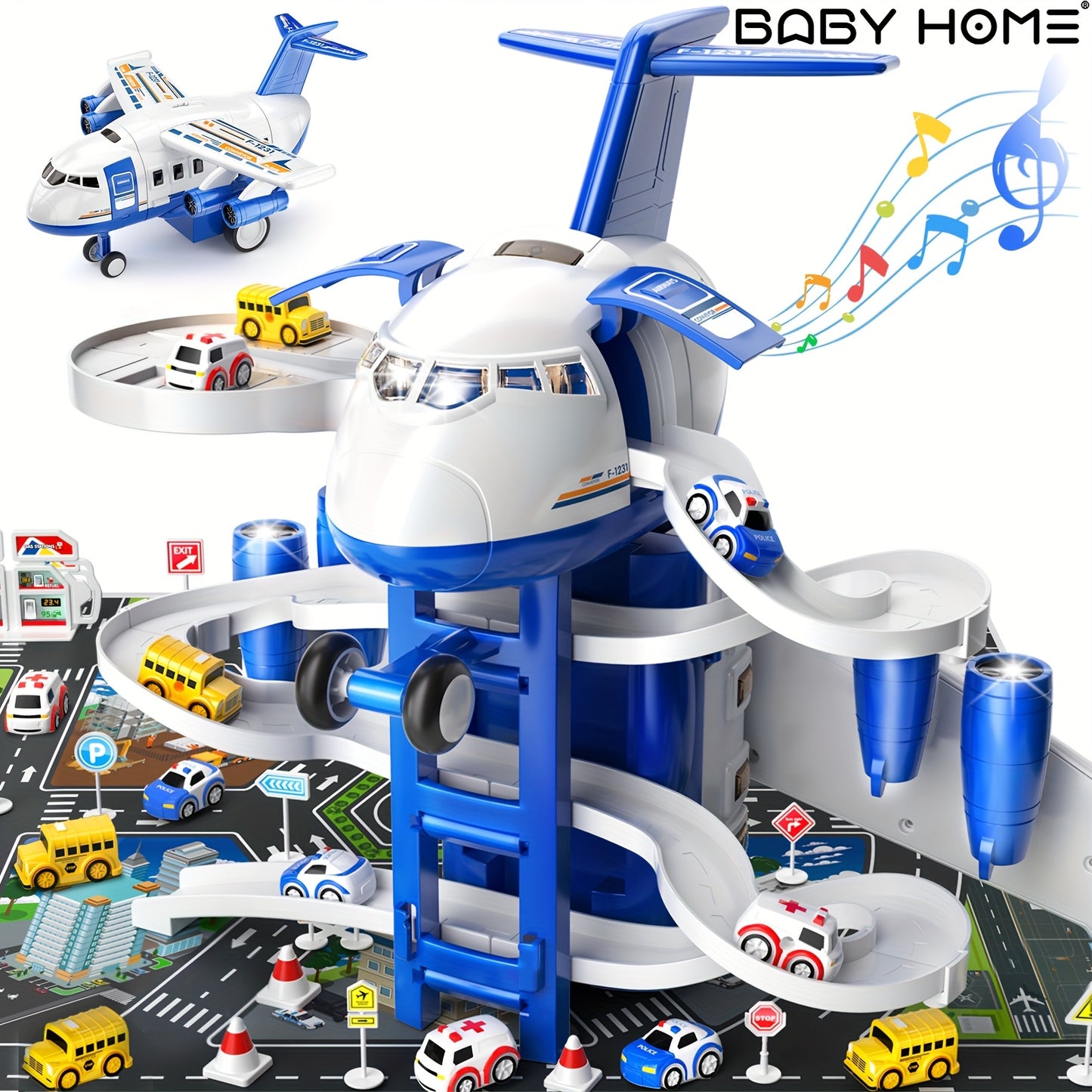 Kids Airplane Toy Inertia Simulation With Light Music Diecast Passenger Plane