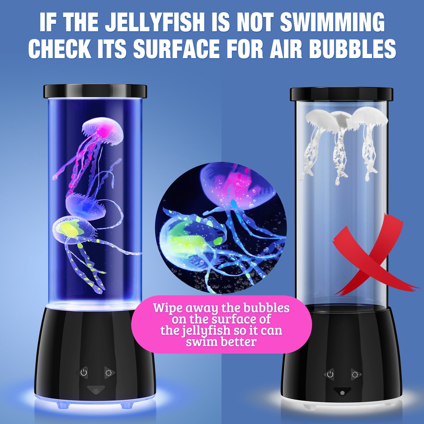 Jellyfish Lamp Aquarium Mood Light 17 Color Modes USB