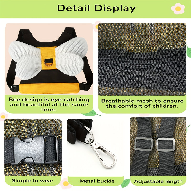 Yellow Anti Lost Harness Leash For Kids 2 In 1 Safety Belt