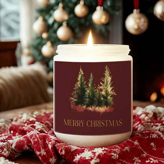 Lavender Scented Beeswax Soy Blend Candle In Maroon Jar