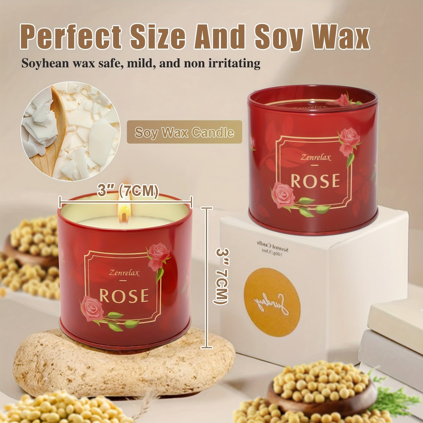 Halloween Candles Gift Set For Women 4 Pack Soy Rose