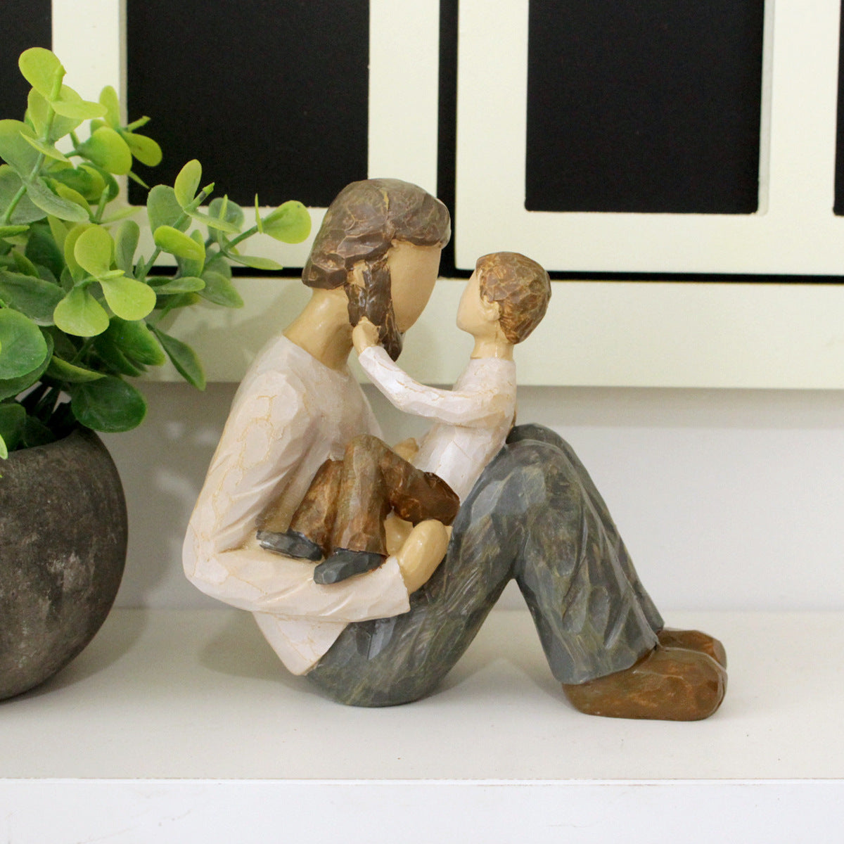 Warm Father and Son Resin Statue Garden Decor Indoor Outdoor Gift Idea