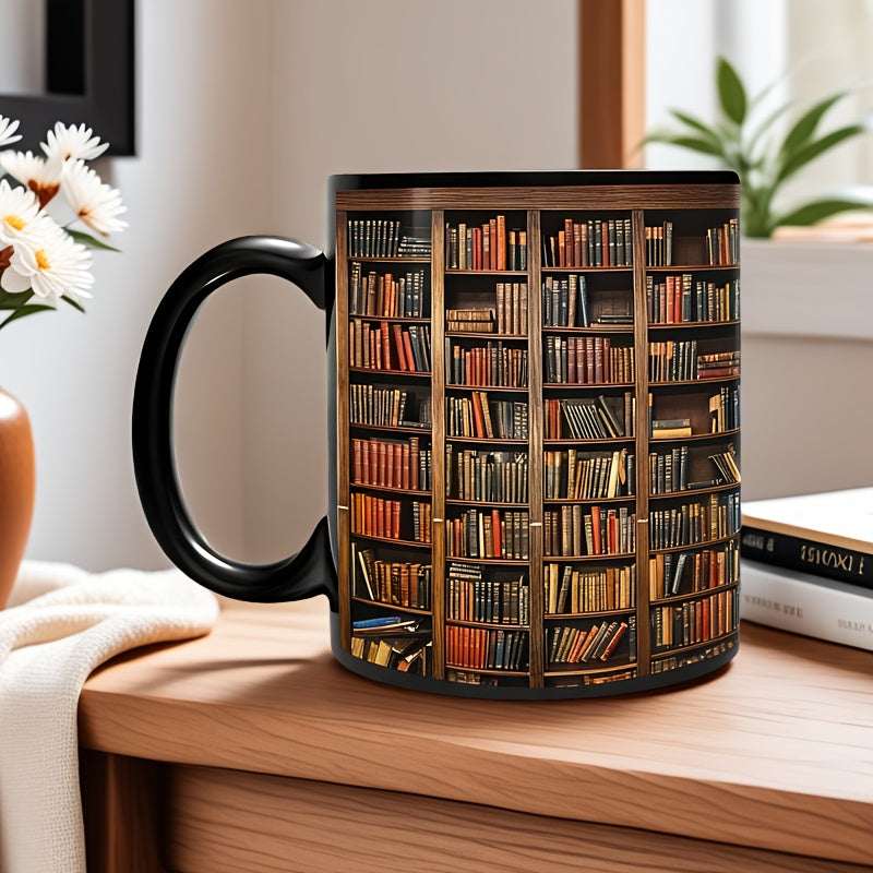 11Oz Ceramic Bookshelf Mug Gift For Book Lovers Librarians