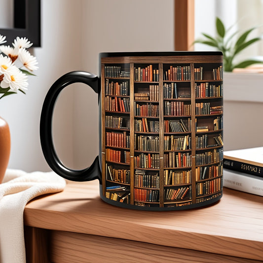 11Oz Ceramic Bookshelf Mug Gift For Book Lovers Librarians