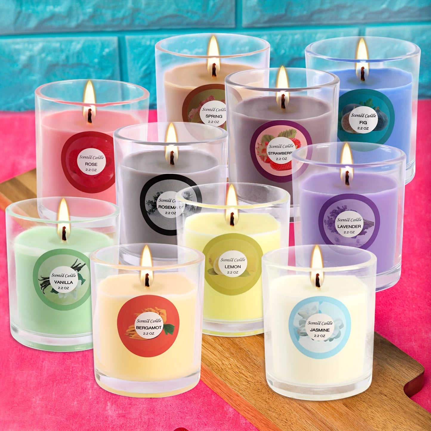 20 Colorful Scented Glass Candles Gift Set For Any Occasion