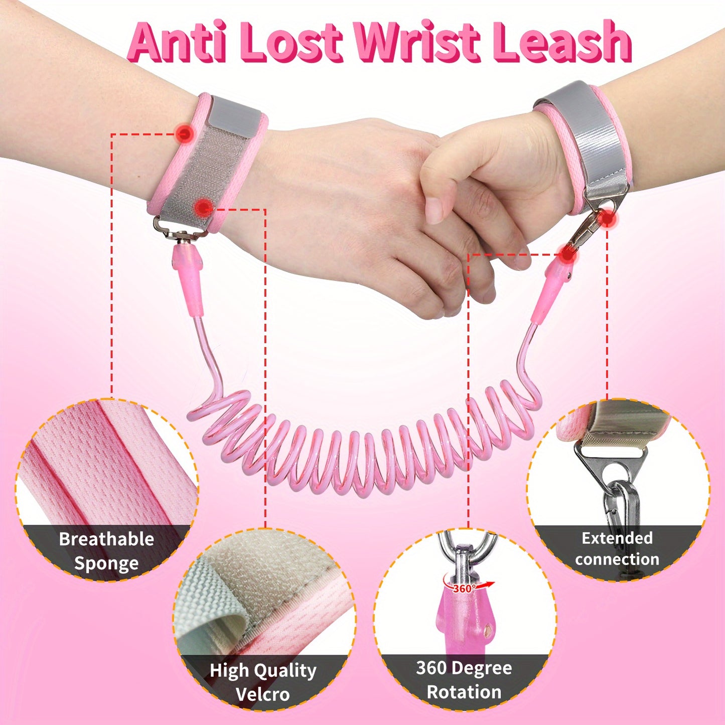 Child Safety Backpack Wristband Key Lock Adjustable Straps