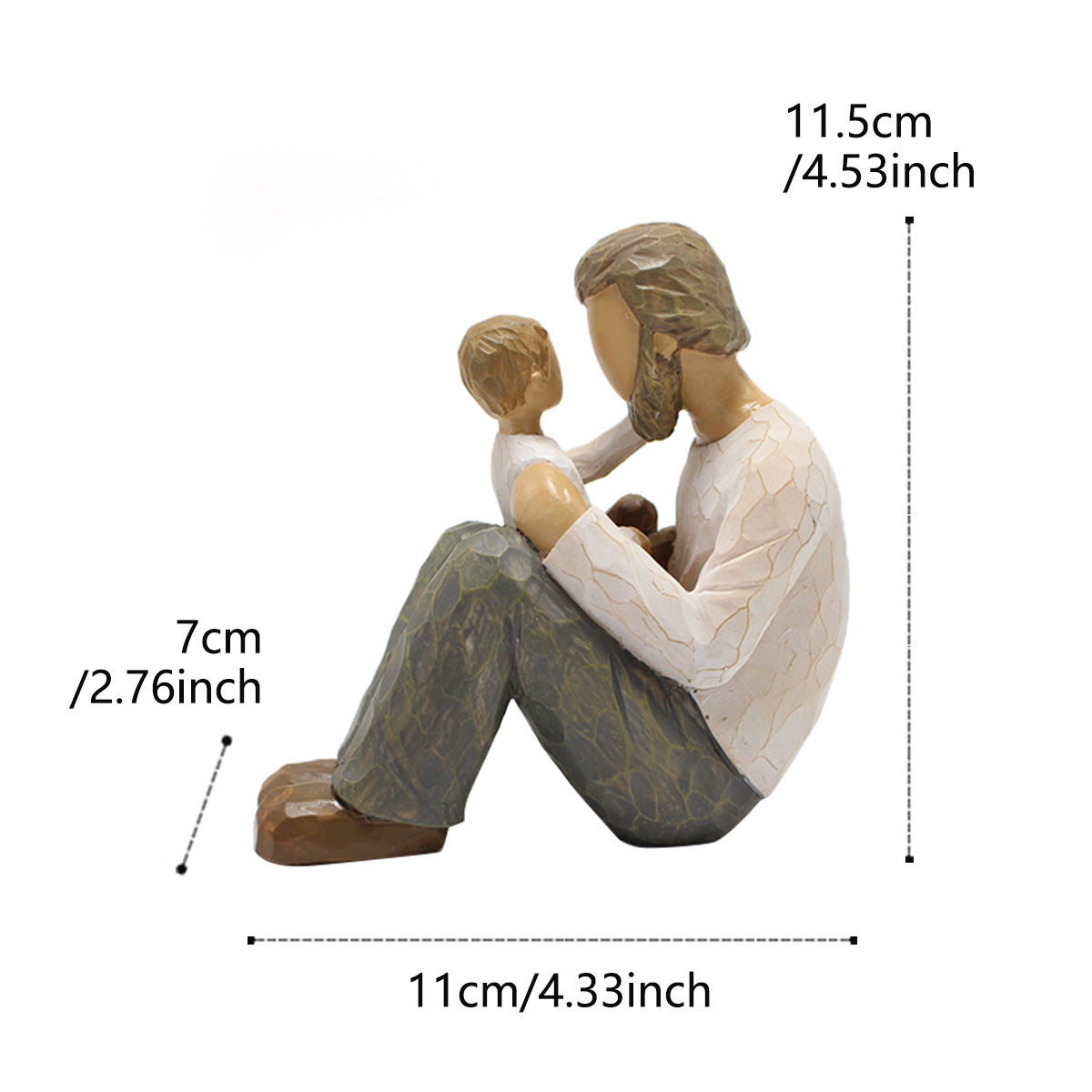 Warm Father and Son Resin Statue Garden Decor Indoor Outdoor Gift Idea