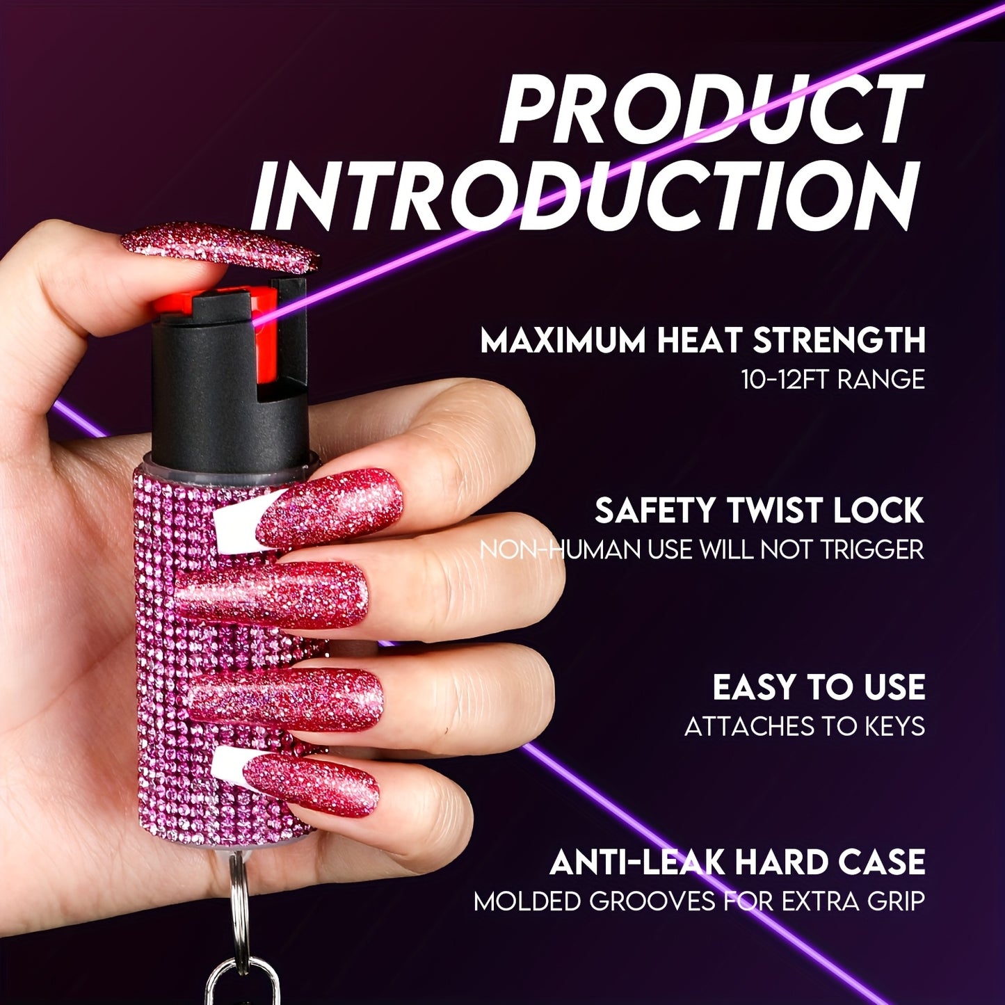 5Bottles Hot Pepper Spray Portable Pepper Pray Outdoor Protection Quick to Aim Safe And Easy to Use Pepper Pray for Hiking & Camping Suitable for Women And Police., Personal Safety Device, Hiking Protection, Compact Design, L