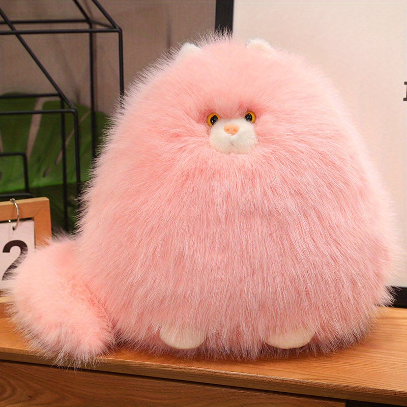 Cute Fluffy Cat Plush Pillow Hand Washable For Sleeping