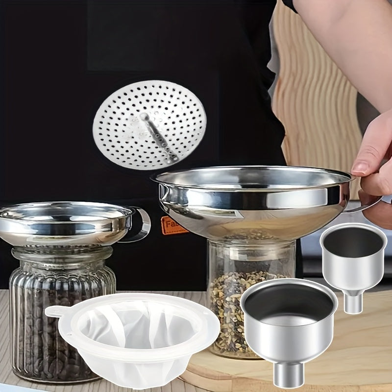 Stainless Steel Canning Funnel Set Wide Mouth Funnels