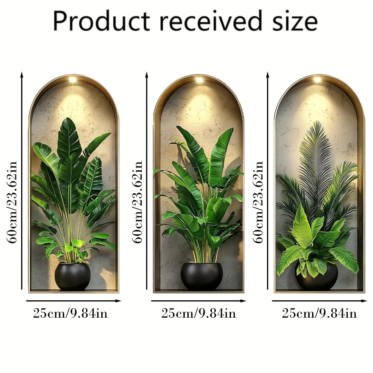 3D Realistic Arched Window Plant Sticker Set Decorative